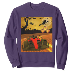 Vintage Race Car Halloween Pumpkin Retro Racing Sweatshirt TS14 Purple Print Your Wear