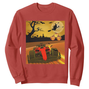 Vintage Race Car Halloween Pumpkin Retro Racing Sweatshirt TS14 Red Print Your Wear