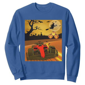 Vintage Race Car Halloween Pumpkin Retro Racing Sweatshirt TS14 Royal Blue Print Your Wear