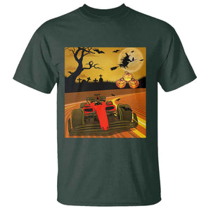 Vintage Race Car Halloween Pumpkin Retro Racing T Shirt TS14 Dark Forest Green Print Your Wear