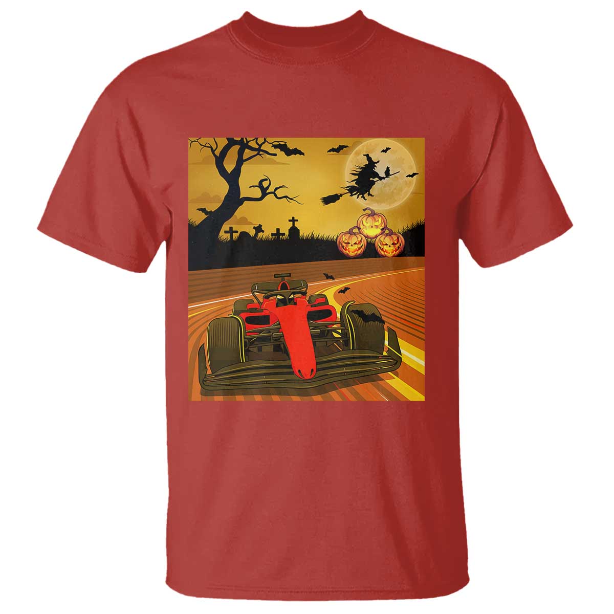 Vintage Race Car Halloween Pumpkin Retro Racing T Shirt TS14 Red Print Your Wear