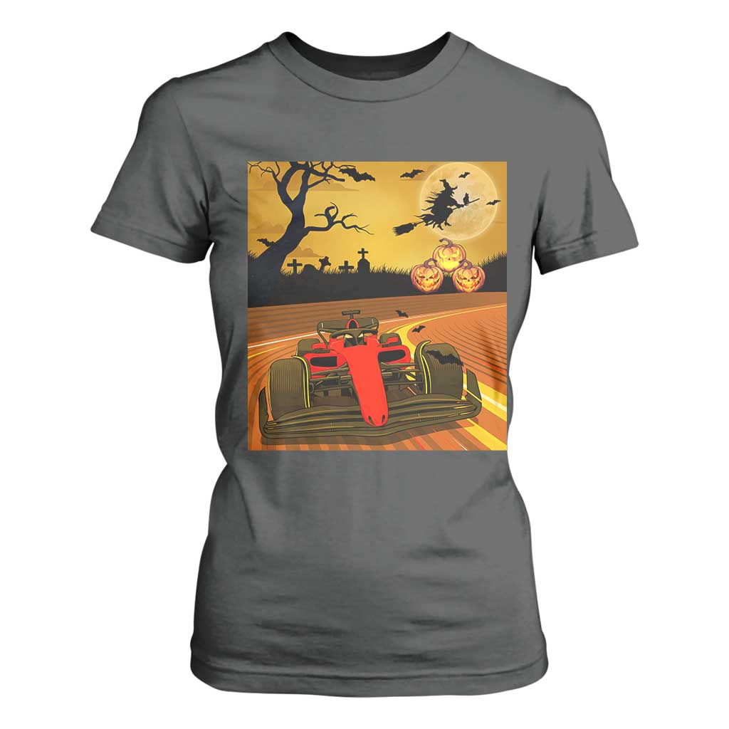Vintage Race Car Halloween Pumpkin Retro Racing T Shirt For Women TS14 Dark Heather Print Your Wear