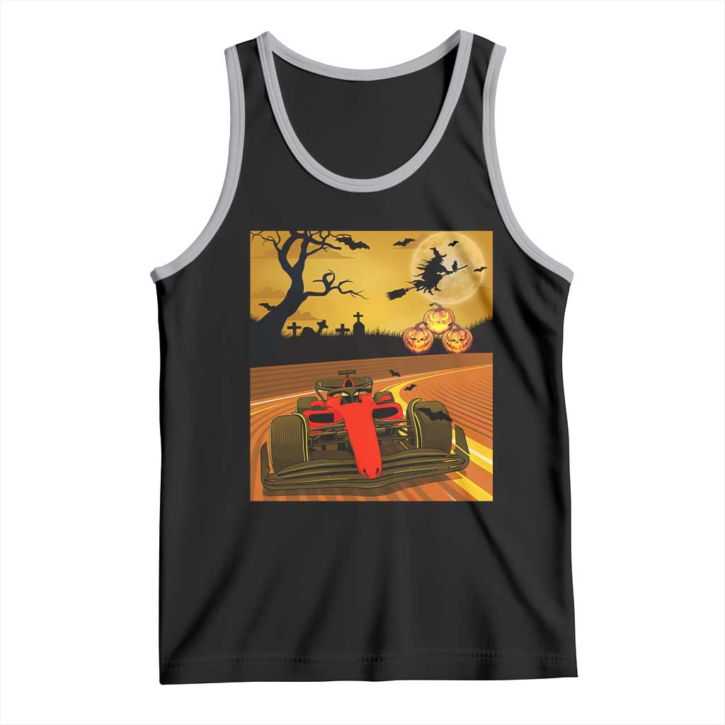 Vintage Race Car Halloween Pumpkin Retro Racing Tank Top TS14 Black Athletic Heather Print Your Wear