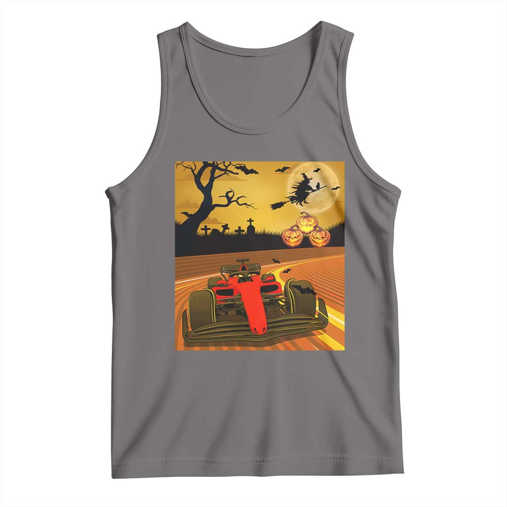 Vintage Race Car Halloween Pumpkin Retro Racing Tank Top TS14 Deep Heather Print Your Wear