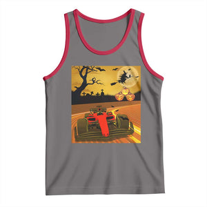 Vintage Race Car Halloween Pumpkin Retro Racing Tank Top TS14 Deep Heather Red Print Your Wear