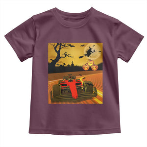 Vintage Race Car Halloween Pumpkin Retro Racing Toddler T Shirt TS14 Maroon Print Your Wear