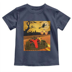 Vintage Race Car Halloween Pumpkin Retro Racing Toddler T Shirt TS14 Navy Print Your Wear