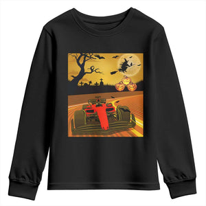 Vintage Race Car Halloween Pumpkin Retro Racing Youth Sweatshirt TS14 Black Print Your Wear