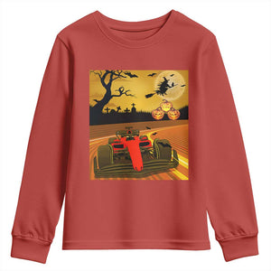 Vintage Race Car Halloween Pumpkin Retro Racing Youth Sweatshirt TS14 Red Print Your Wear