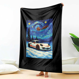 Racing Sports Car Throw Blanket Porsche 911 Starry Night Racing Silhouette TS14 Print Your Wear