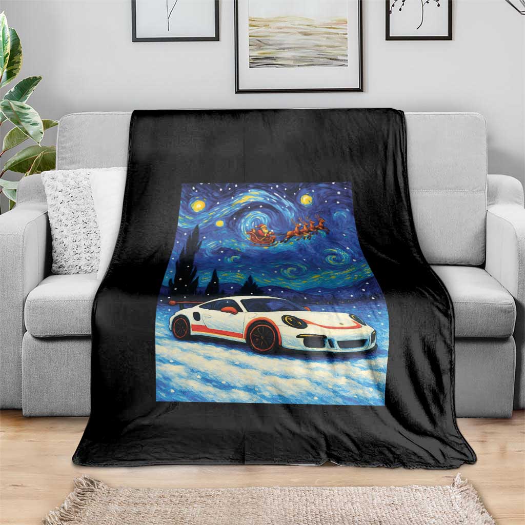 Racing Sports Car Throw Blanket Starry Night Racing Silhouette TS14 Print Your Wear