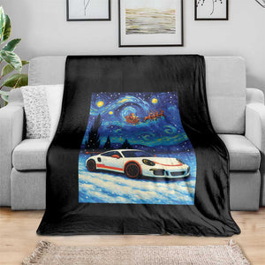 Racing Sports Car Throw Blanket Porsche 911 Starry Night Racing Silhouette TS14 Print Your Wear