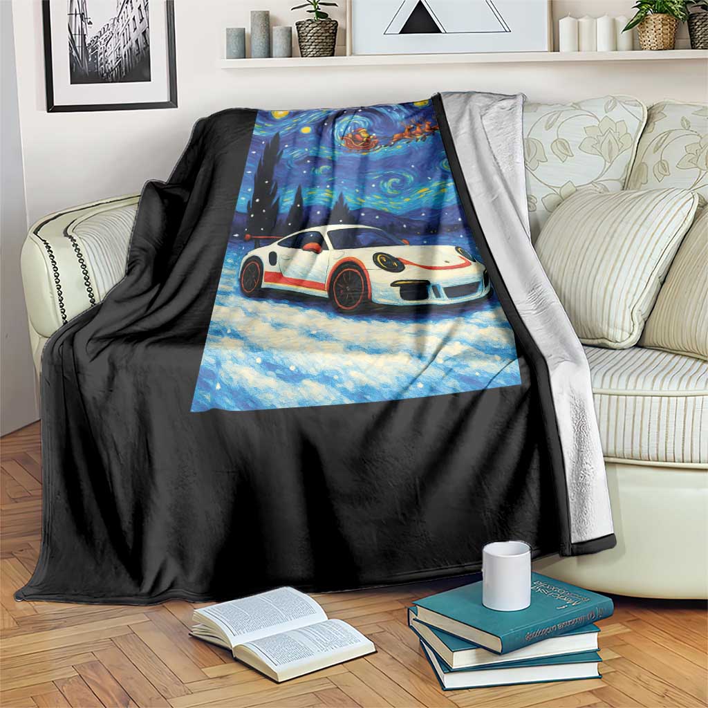 Racing Sports Car Throw Blanket Starry Night Racing Silhouette TS14 Print Your Wear