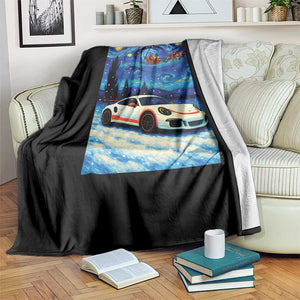 Racing Sports Car Throw Blanket Porsche 911 Starry Night Racing Silhouette TS14 Print Your Wear