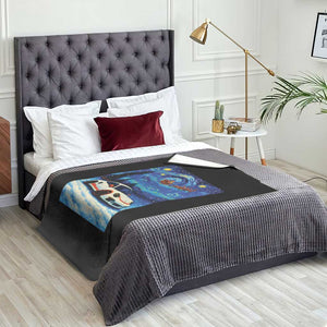Racing Sports Car Throw Blanket Porsche 911 Starry Night Racing Silhouette TS14 Print Your Wear