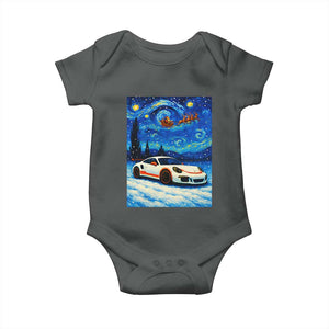 Racing Sports Car Baby Onesie Starry Night Racing Silhouette TS14 Dark Heather Print Your Wear