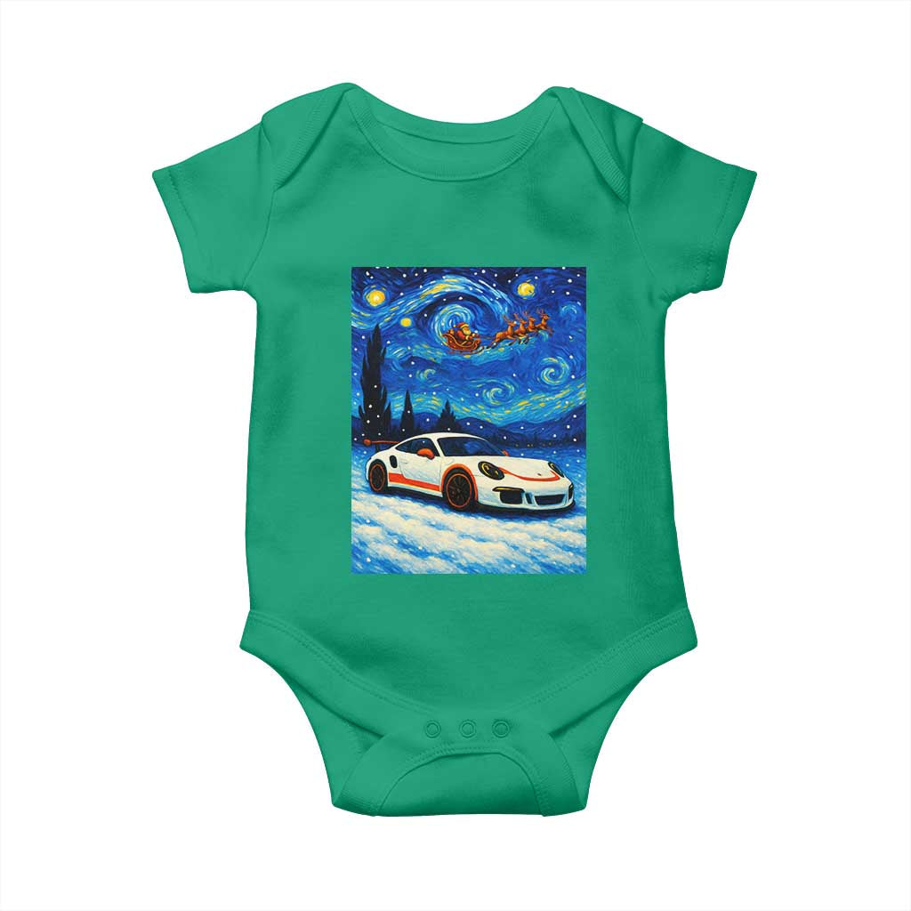 Racing Sports Car Baby Onesie Porsche 911 Starry Night Racing Silhouette TS14 Irish Green Print Your Wear