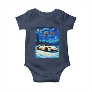 Racing Sports Car Baby Onesie Starry Night Racing Silhouette TS14 Navy Print Your Wear