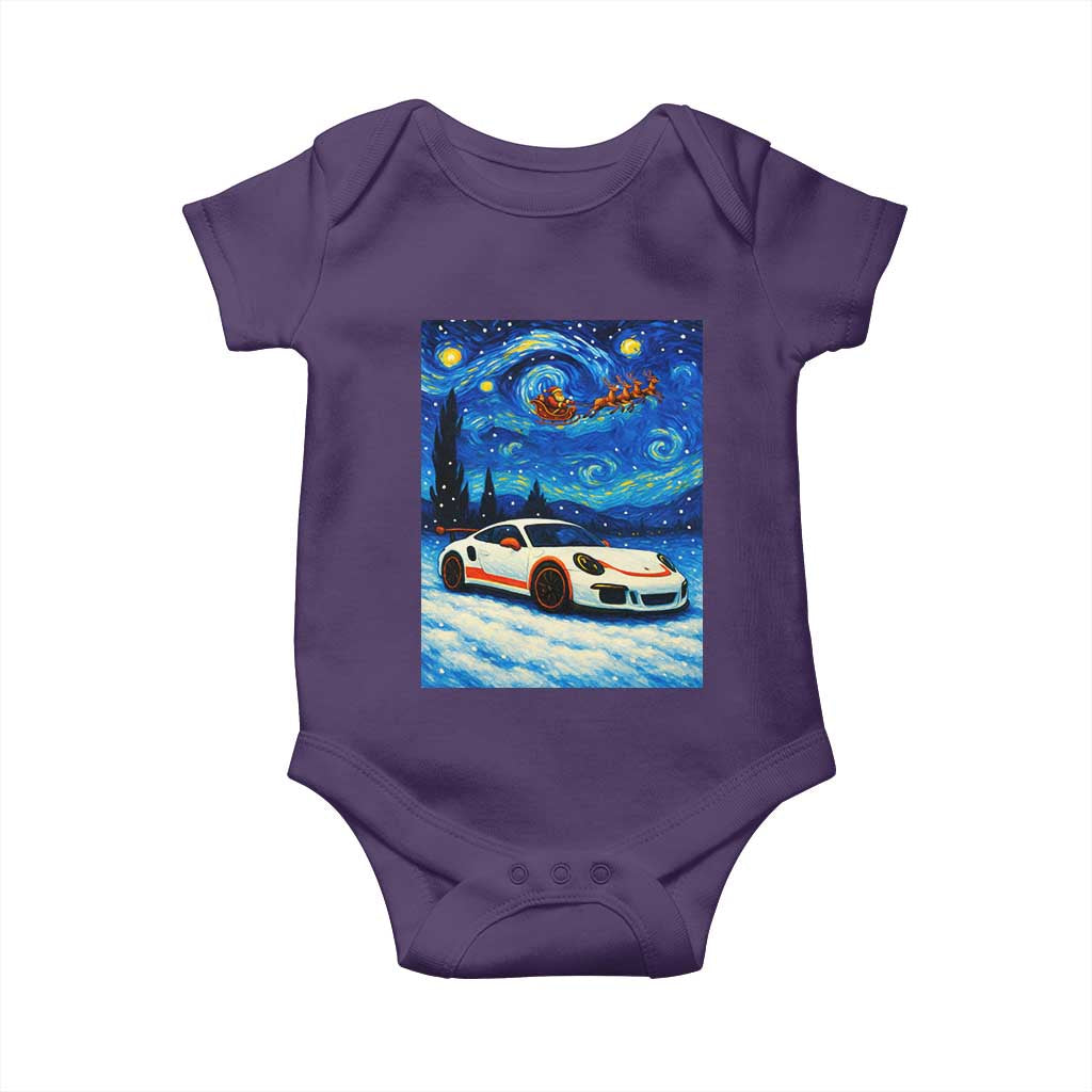 Racing Sports Car Baby Onesie Porsche 911 Starry Night Racing Silhouette TS14 Purple Print Your Wear