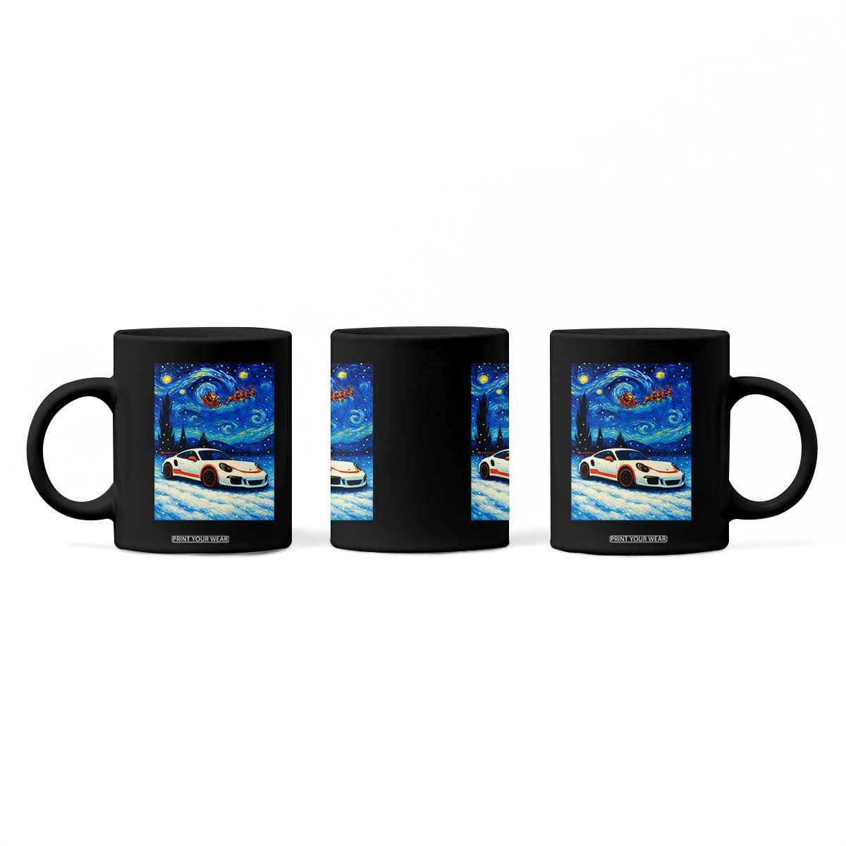 Racing Sports Car Coffee Mug Porsche 911 Starry Night Racing Silhouette TS14 Print Your Wear