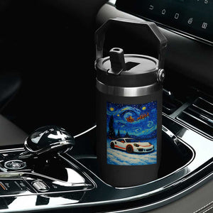 Racing Sports Car Flip Straw Tumbler Starry Night Racing Silhouette TS14 Print Your Wear