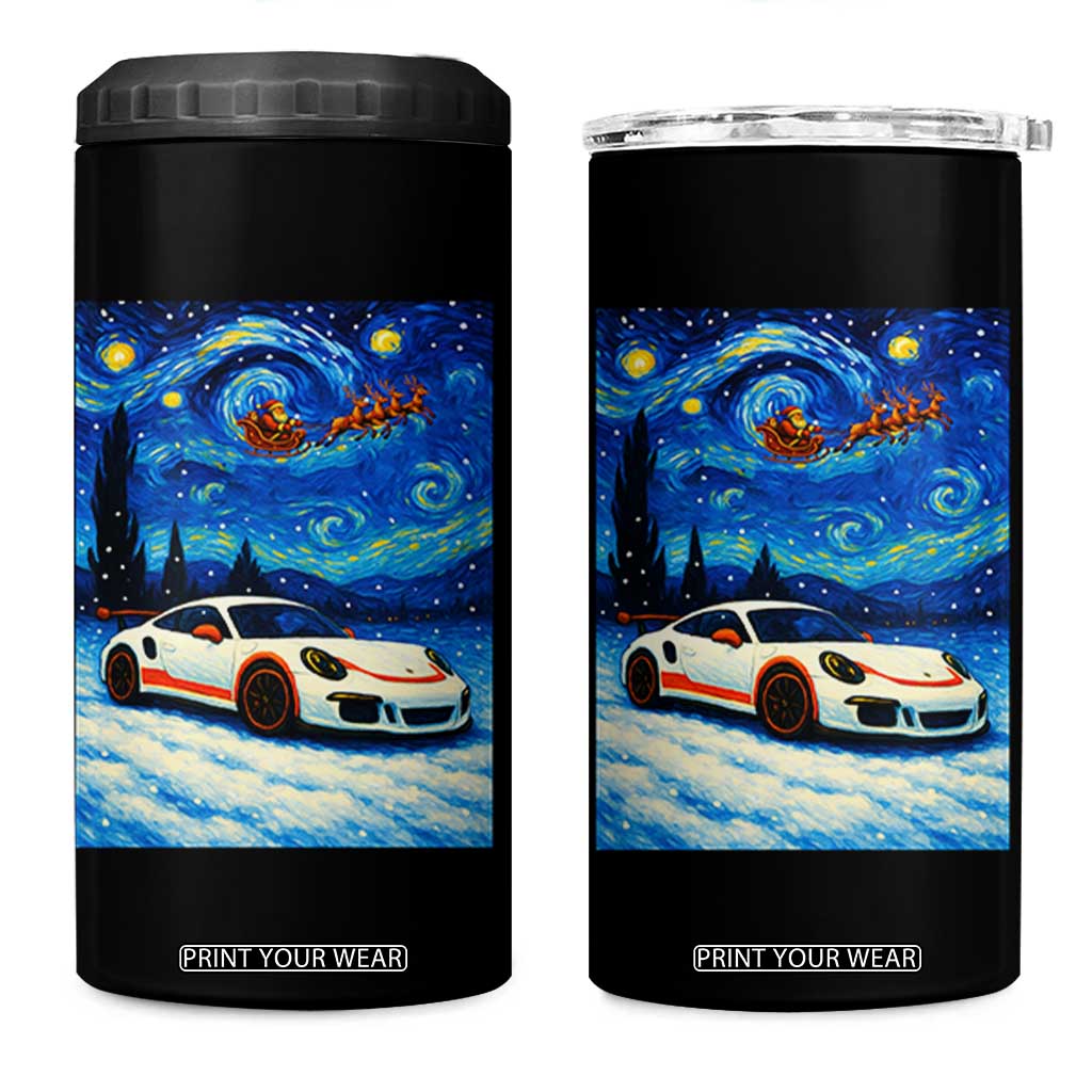 Racing Sports Car 4 in 1 Can Cooler Tumbler Porsche 911 Starry Night Racing Silhouette TS14 One Size: 16 oz Black Print Your Wear