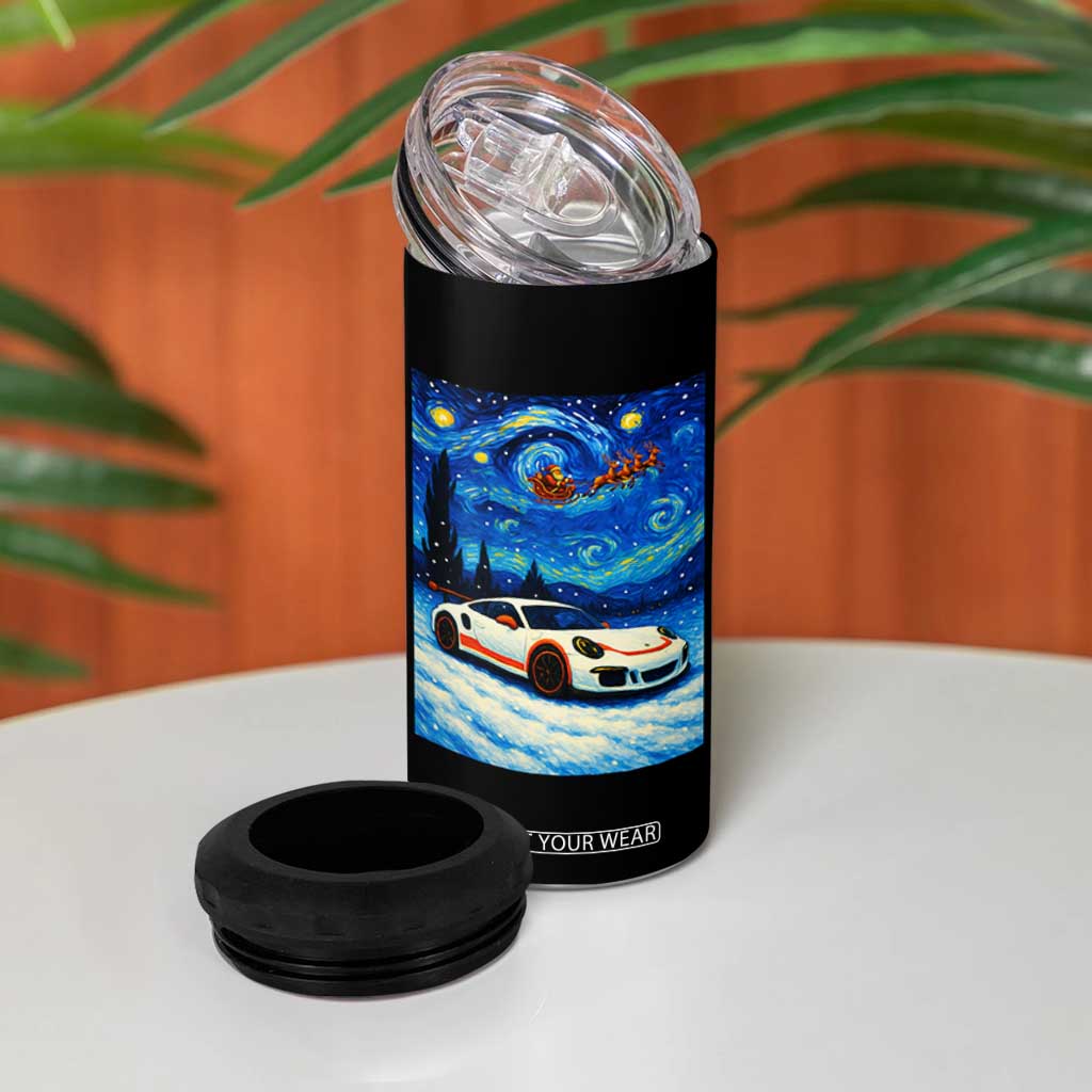 Racing Sports Car 4 in 1 Can Cooler Tumbler Starry Night Racing Silhouette TS14 Print Your Wear