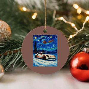Racing Sports Car Ceramic Ornament Porsche 911 Starry Night Racing Silhouette TS14 1pc Mocha Print Your Wear