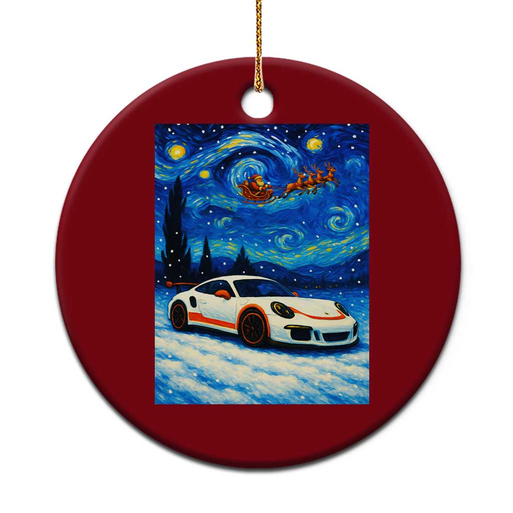 Racing Sports Car Ceramic Ornament Porsche 911 Starry Night Racing Silhouette TS14 1pc Red Print Your Wear