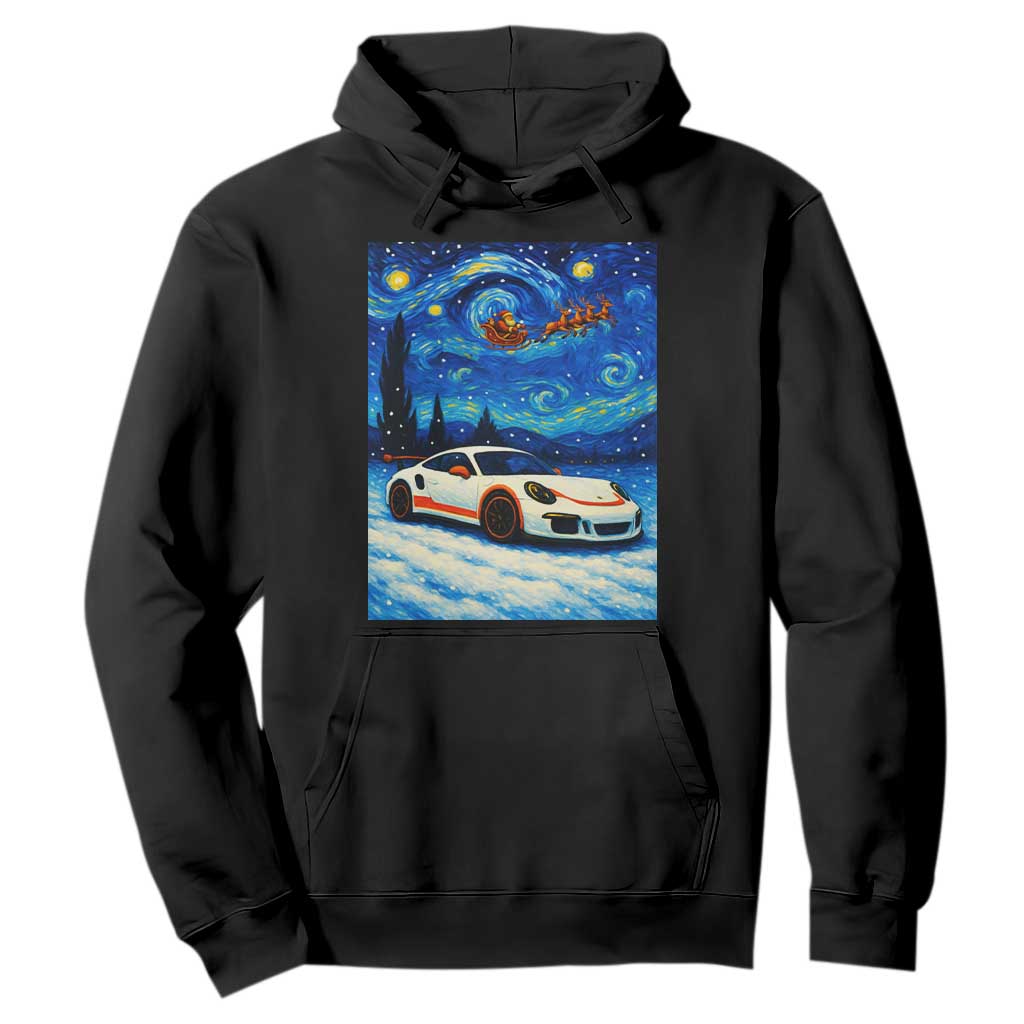 Racing Sports Car Hoodie Starry Night Racing Silhouette TS14 Black Print Your Wear