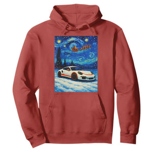 Racing Sports Car Hoodie Starry Night Racing Silhouette TS14 Red Print Your Wear
