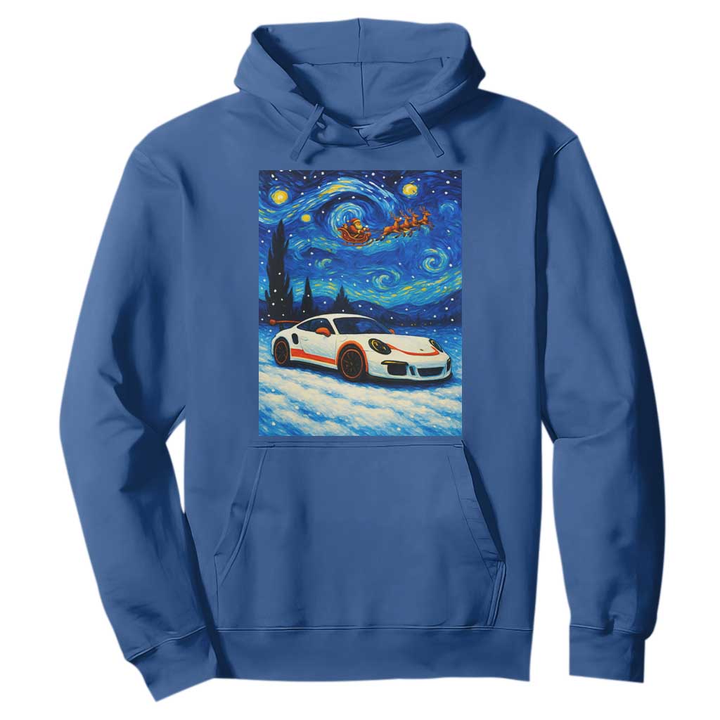 Racing Sports Car Hoodie Starry Night Racing Silhouette TS14 Royal Blue Print Your Wear
