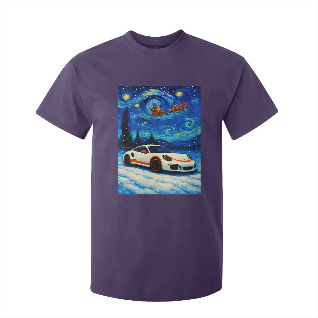 Racing Sports Car T Shirt For Kid Starry Night Racing Silhouette TS14 Purple Print Your Wear