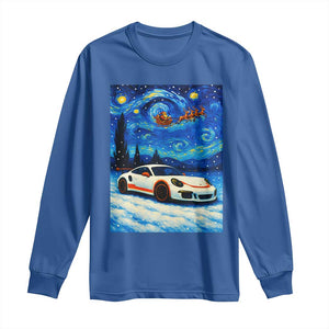 Racing Sports Car Long Sleeve Shirt Starry Night Racing Silhouette TS14 Royal Blue Print Your Wear