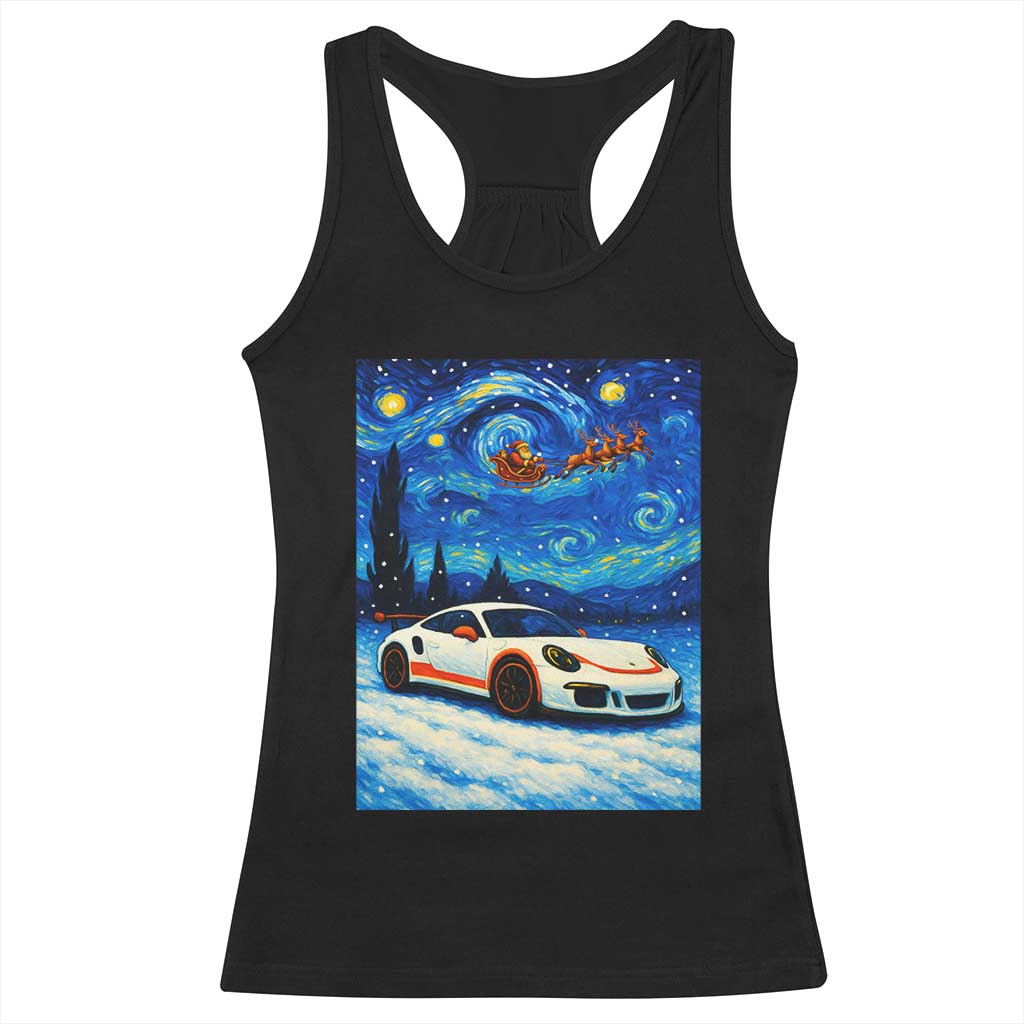Racing Sports Car Racerback Tank Top Porsche 911 Starry Night Racing Silhouette TS14 Black Print Your Wear