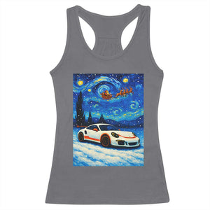 Racing Sports Car Racerback Tank Top Porsche 911 Starry Night Racing Silhouette TS14 Charcoal Print Your Wear