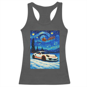 Racing Sports Car Racerback Tank Top Porsche 911 Starry Night Racing Silhouette TS14 Dark Heather Print Your Wear