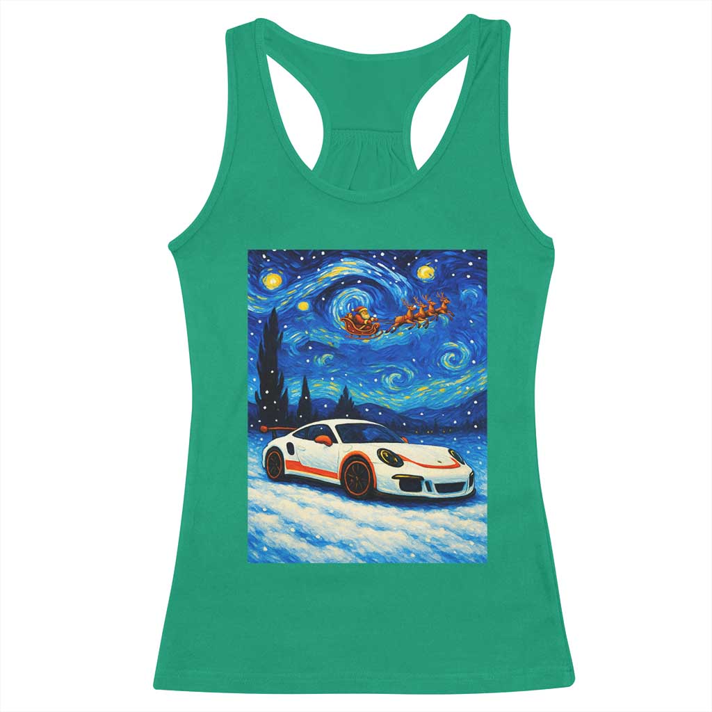 Racing Sports Car Racerback Tank Top Starry Night Racing Silhouette TS14 Irish Green Print Your Wear