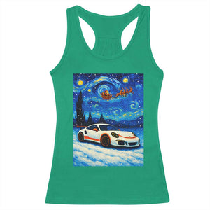 Racing Sports Car Racerback Tank Top Porsche 911 Starry Night Racing Silhouette TS14 Irish Green Print Your Wear