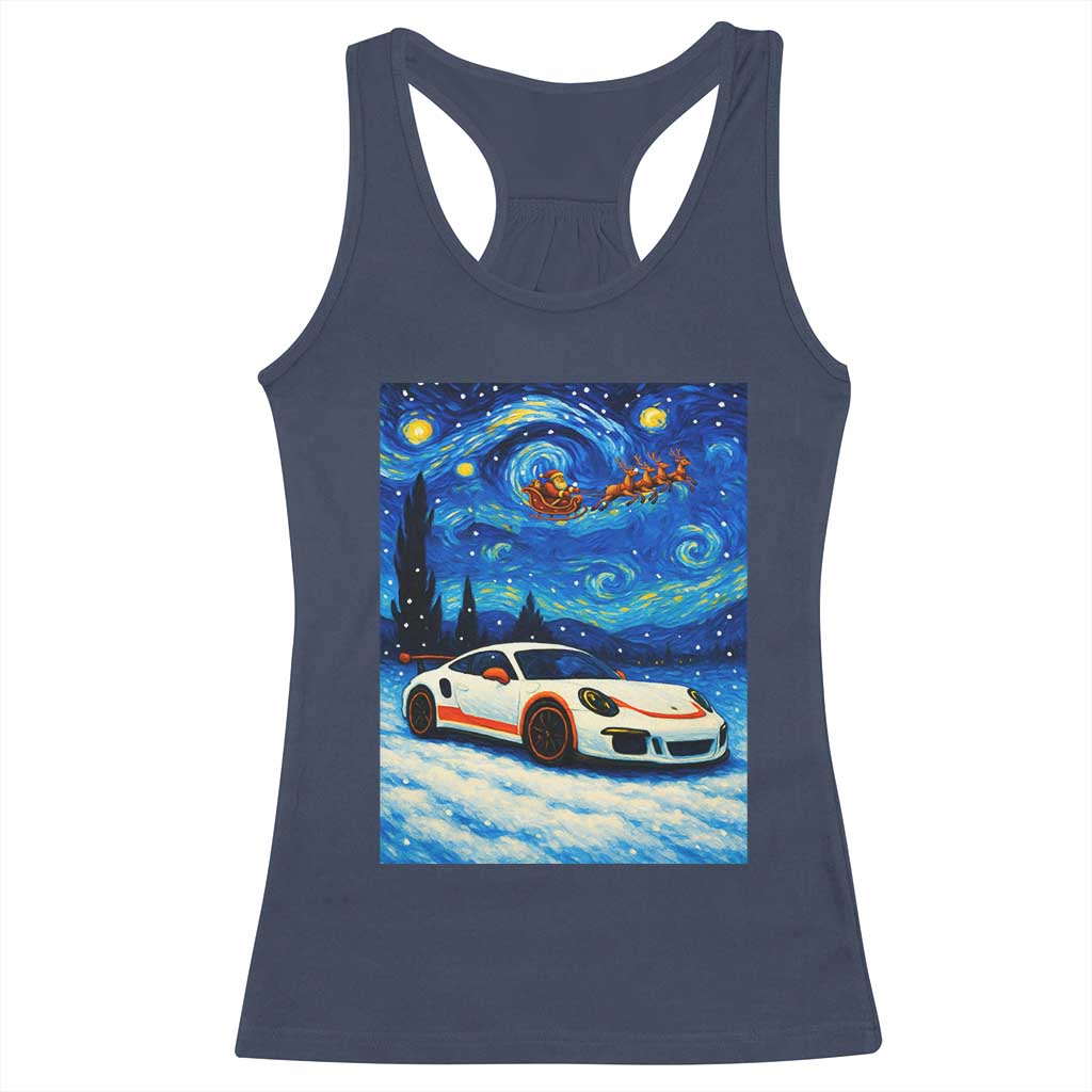 Racing Sports Car Racerback Tank Top Starry Night Racing Silhouette TS14 Navy Print Your Wear