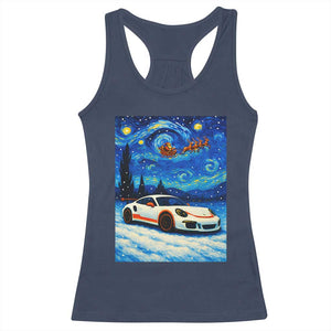 Racing Sports Car Racerback Tank Top Porsche 911 Starry Night Racing Silhouette TS14 Navy Print Your Wear