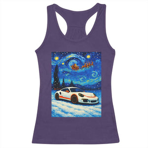 Racing Sports Car Racerback Tank Top Porsche 911 Starry Night Racing Silhouette TS14 Purple Print Your Wear
