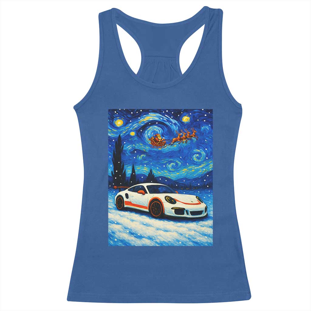 Racing Sports Car Racerback Tank Top Starry Night Racing Silhouette TS14 Royal Blue Print Your Wear
