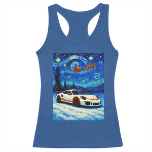 Racing Sports Car Racerback Tank Top Porsche 911 Starry Night Racing Silhouette TS14 Royal Blue Print Your Wear