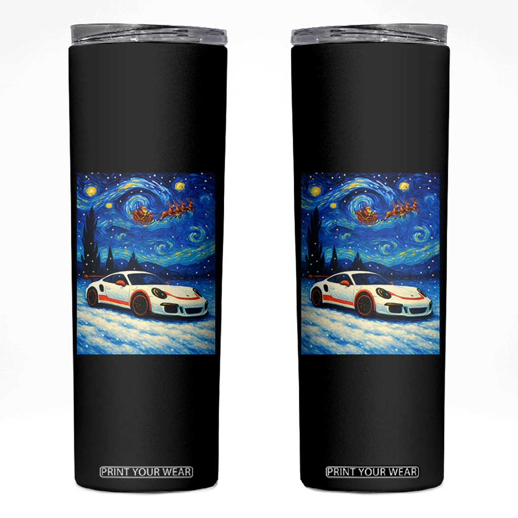 Racing Sports Car Skinny Tumbler Starry Night Racing Silhouette TS14 Black Print Your Wear