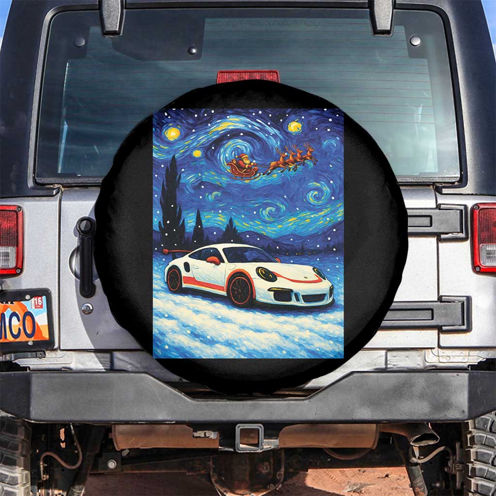 Racing Sports Car Spare Tire Cover Porsche 911 Starry Night Racing Silhouette TS14 No hole Black Print Your Wear