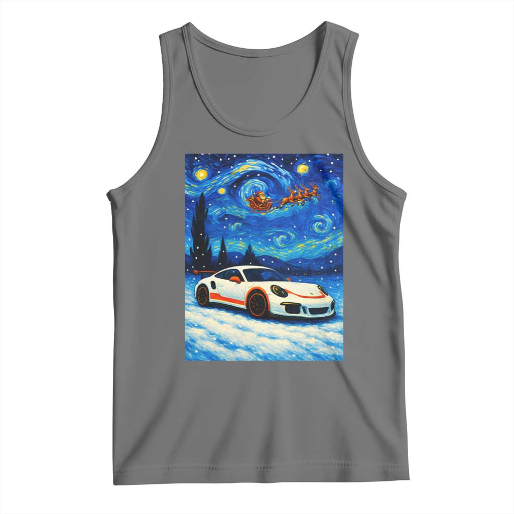 Racing Sports Car Tank Top Starry Night Racing Silhouette TS14 Black Heather Print Your Wear