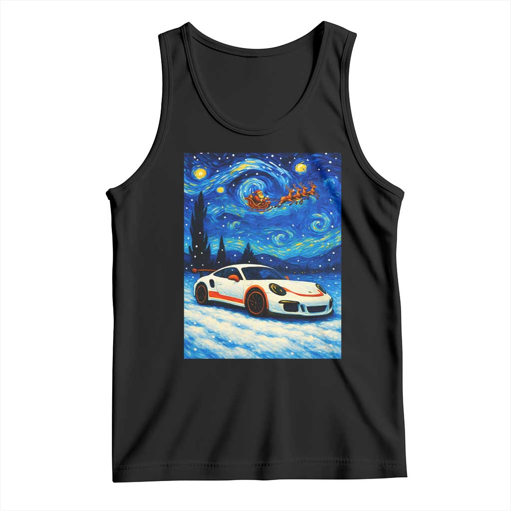 Racing Sports Car Tank Top Porsche 911 Starry Night Racing Silhouette TS14 Black Print Your Wear