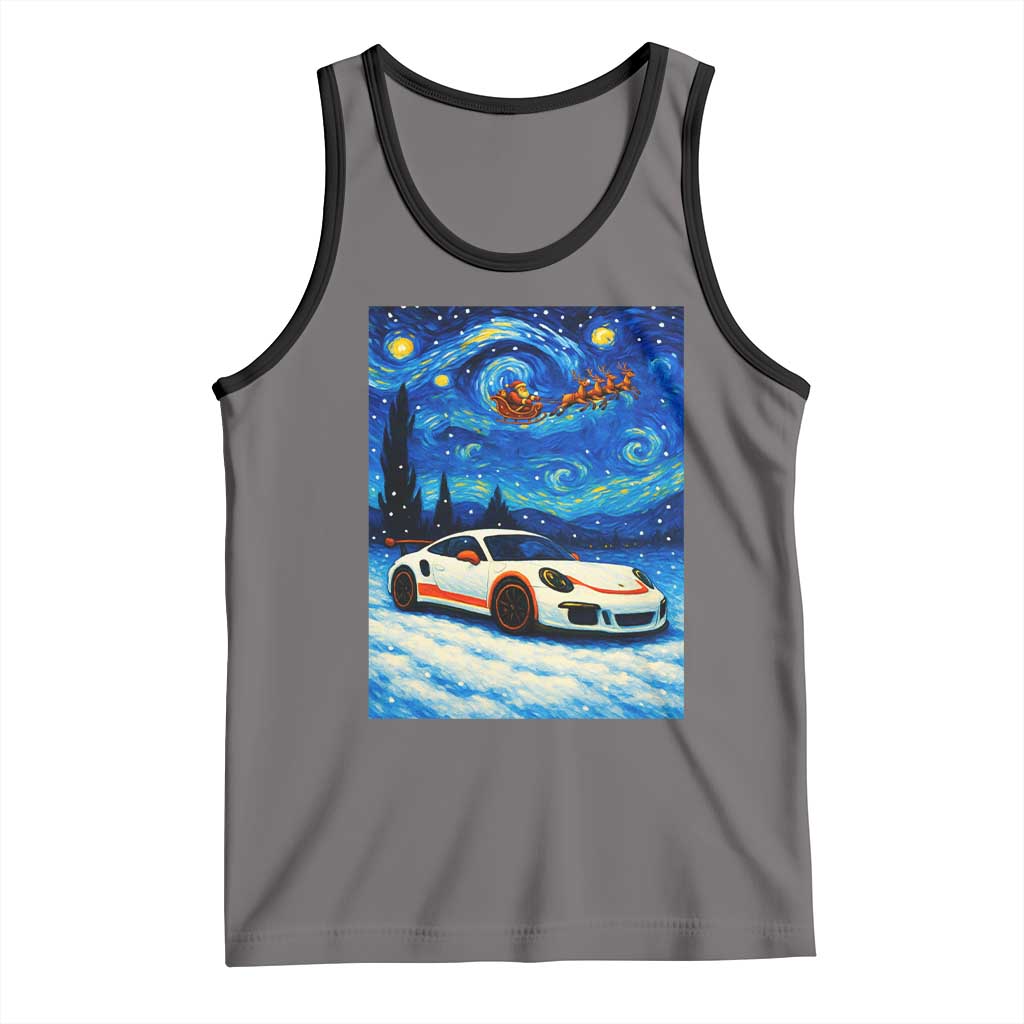 Racing Sports Car Tank Top Starry Night Racing Silhouette TS14 Deep Heather Black Print Your Wear