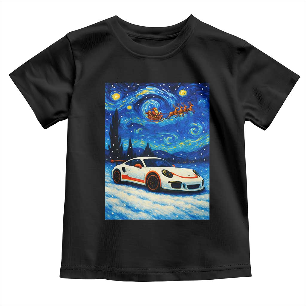 Racing Sports Car Toddler T Shirt Porsche 911 Starry Night Racing Silhouette TS14 Black Print Your Wear